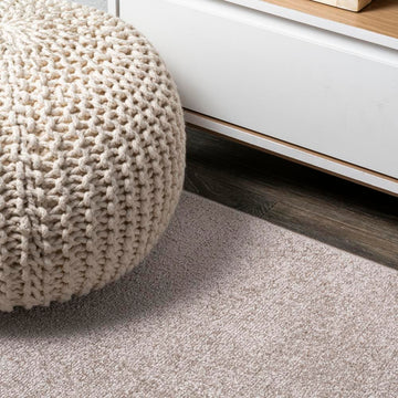 Haze Solid Low-pile Area Rug Beige